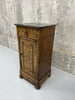 Black Marble and Walnut Wood Bedside Cabinet