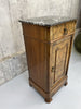 Black Marble and Walnut Wood Bedside Cabinet