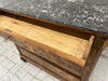 Black Veined Marble Top, Veneer Chest of Drawers