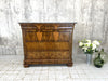 Black Veined Marble Top, Veneer Chest of Drawers