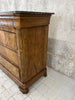 Black Veined Marble Top, Veneer Chest of Drawers