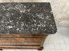 Black Veined Marble Top, Veneer Chest of Drawers