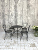 Set of 4 Black Metal Garden Chairs and Circular Table