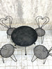 Set of 4 Black Metal Garden Chairs and Circular Table