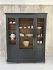 1930's Black Wire Three Door Cabinet Open Shelves