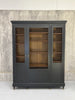 1930's Black Wire Three Door Cabinet Open Shelves