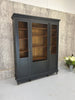 1930's Black Wire Three Door Cabinet Open Shelves