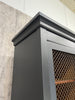 1930's Black Wire Three Door Cabinet Open Shelves