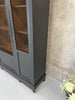 1930's Black Wire Three Door Cabinet Open Shelves