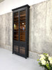 Tall and Thin Black Display Cabinet Bookcase