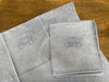 Set of 5 French Monogrammed 'JB', 'JS' 'SR' Blue/Grey Linen Vintage Serviettes Napkins
