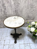 Circular Brass, Marble and Cast Iron Pedestal Bistro Table
