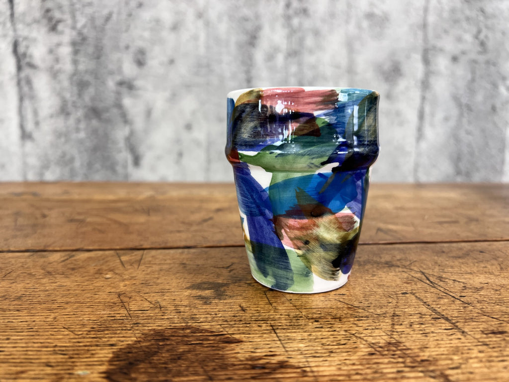 Moroccan Hand Painted 'Bright Brushstrokes' Cup