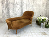 Napoleon III Brown Velvet Chaise Longue with Raised Arms