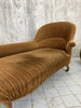 Napoleon III Brown Velvet Chaise Longue with Raised Arms