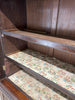 Two Piece Carved Asian Linen Press Style Two Part Dresser Cupboard
