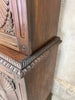 Two Piece Carved Asian Linen Press Style Two Part Dresser Cupboard