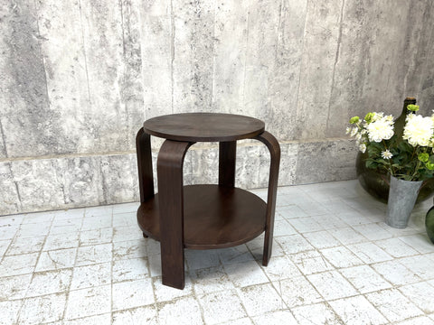 Dark Wooden Art Deco Gueridon Side Table
