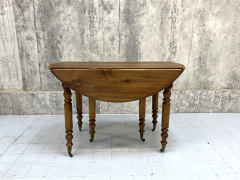115cm-220cm Long Extending Circular Drop Leaf Dining Table