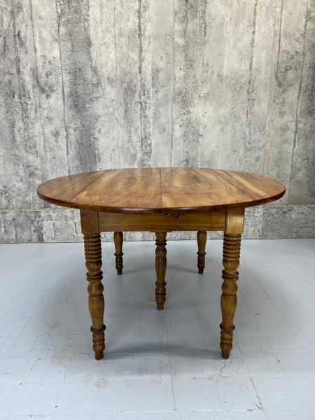 122.5cm - 362cm Long Extending Circular Drop Leaf Dining Table ...