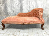 English Chaise Longue in worn Pink Velvet