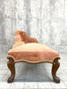 English Chaise Longue in worn Pink Velvet