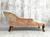 English Chaise Longue in worn Pink Velvet