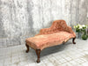 English Chaise Longue in worn Pink Velvet