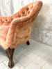 English Chaise Longue in worn Pink Velvet