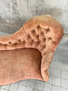 English Chaise Longue in worn Pink Velvet