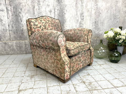 Individual Floral Tapestry Covered Armchair to reupholster