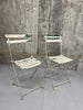 White Metal Folding Garden Table and Set of 4 Folding Chairs
