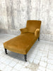 Napoleon III Gold Mustard Cotton Velvet Chaise Longue