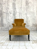 Napoleon III Gold Mustard Cotton Velvet Chaise Longue