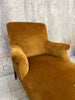 Napoleon III Gold Mustard Cotton Velvet Chaise Longue