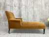 Napoleon III Gold Mustard Cotton Velvet Chaise Longue