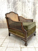 Walnut Wood Green Berger Cane Armchair