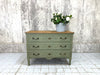 Olive Green 103cm Three Drawer Chest of Drawers