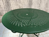 Forest Green Painted Metal Garden Table and Two Carver Chairs
