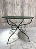 Forest Green Painted Metal Garden Table and Two Carver Chairs