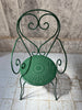 Forest Green Painted Metal Garden Table and Two Carver Chairs