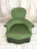 Napoleon III Jacquard Green Velvet Armchair