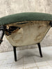 Napoleon III Sage Green Mohair Velvet Slipper Chair