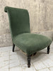 Napoleon III Sage Green Mohair Velvet Slipper Chair