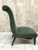 Napoleon III Sage Green Mohair Velvet Slipper Chair