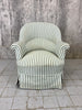Green and White Striped Crapaud Tub Chair to reupholster