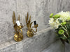 Pair Mid Century Italian Gold Metal Wheat Light Sconces