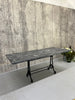Large French Black Marble and Cast Iron Bistro Table