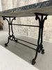 Large French Black Marble and Cast Iron Bistro Table