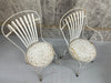 Set Lightest Grey Metal Garden 2 Chairs + 2 Carvers plus Circular Table